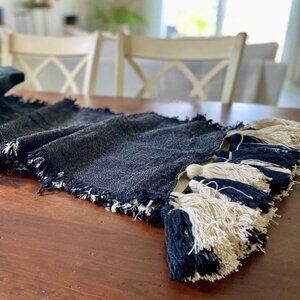 Black Chunky Tassel Table Runner